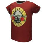 Guns N Roses Logo Ringer T-Shirt Rood - Officiële, Verzenden, Nieuw