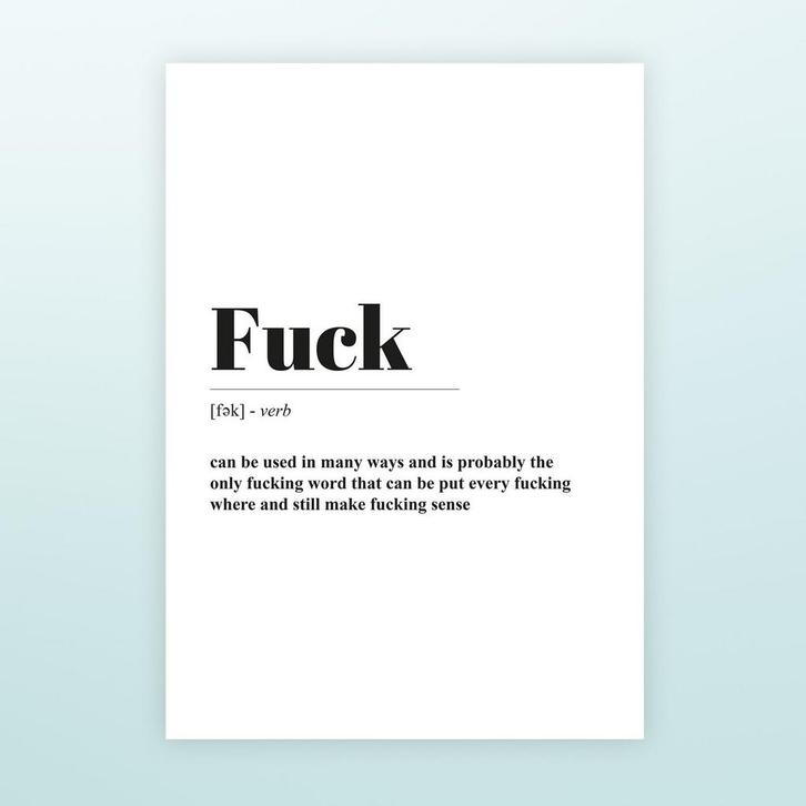 Poster Fuck - A3 formaat, Verzamelen, Posters, Verzenden