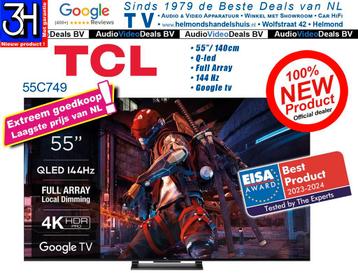 TCL 55C749 goedkope 144Hz 4K Ultra HD Google smart tv Nieuw!