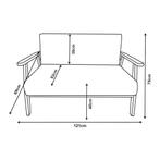 2-zitsbank Kinda 121x69x75 cm houtkleurig en grijs [en.casa], Huis en Inrichting, Banken | Sofa's en Chaises Longues, Verzenden