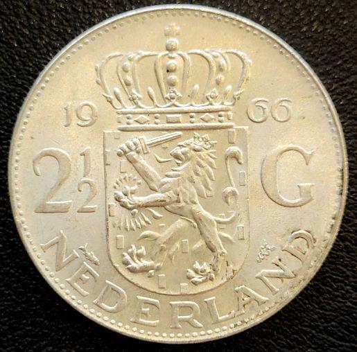 Nederlandse zilveren Juliana Rijksdaalder 1966, Postzegels en Munten, Munten | Nederland, Losse munt, Koningin Juliana, Zilver