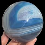Eerste kwaliteit blauw geverfde agaat mooi gekleurd balletje, Verzamelen