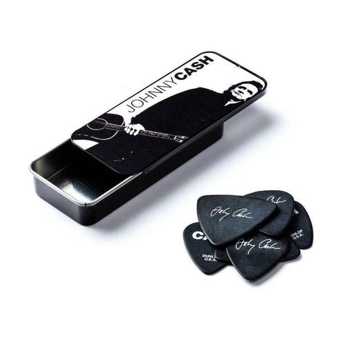 Johnny Cash opbergblikje met plectrums officiële merchandise, Verzamelen, Muziek, Artiesten en Beroemdheden, Gebruiksvoorwerp