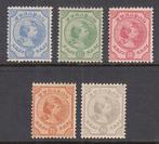 Curaçao 1892 - Koningin Wilhelmina - NVPH 19/23, Postzegels en Munten, Postzegels | Nederland, Gestempeld