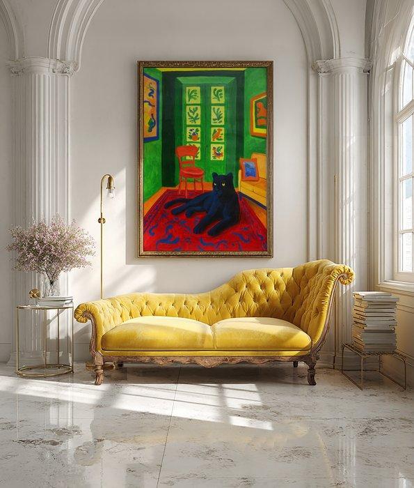 E. García - LA PANTERA NEGRA XL (NO RESERVE), Antiek en Kunst, Kunst | Schilderijen | Modern