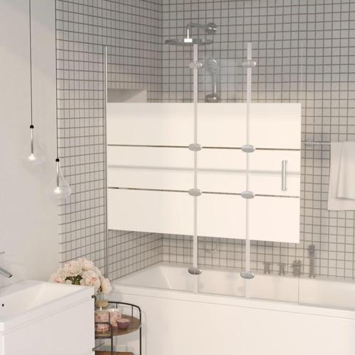 vidaXL Douchewand inklapbaar 120x140 cm ESG wit, Doe-het-zelf en Verbouw, Sanitair, Nieuw, Verzenden