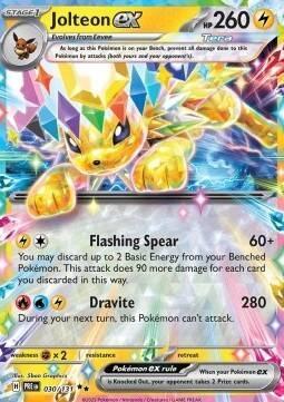 Jolteon EX 030/131 Prismatic Evolutions, Hobby en Vrije tijd, Verzamelkaartspellen | Pokémon, Losse kaart, Nieuw, Foil, Ophalen of Verzenden