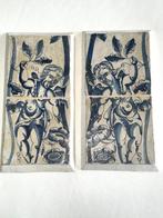 Tegel (2) - engel - Delft, Plateelbakkerij - 1700-1750 -