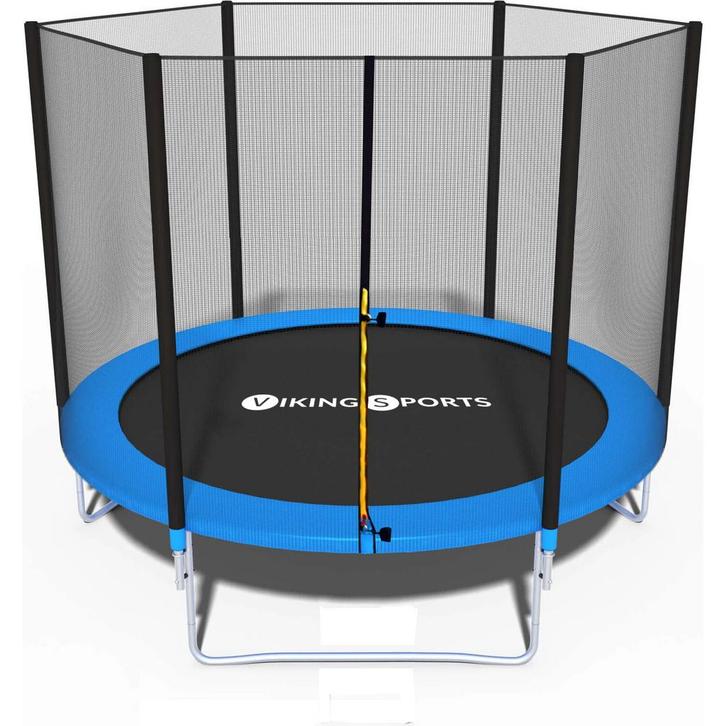 Trampoline - blauw - 244 cm - met net- tot 120 KG, Kinderen en Baby's, Speelgoed | Buiten | Trampolines, Nieuw, Ophalen of Verzenden