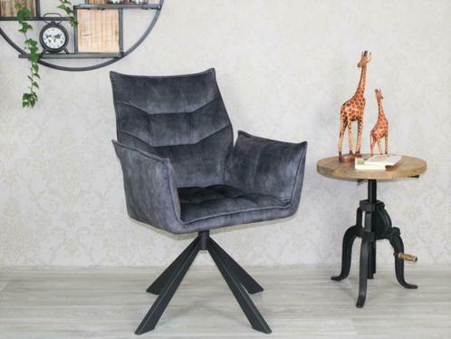 Eetkamerstoel Stan antraciet velvet stof, 360 draaibaar!, Huis en Inrichting, Stoelen, Vijf, Zes of meer stoelen, Grijs, Nieuw
