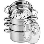 Kinghoff KH-3322 stoompan 5-delig RVS 3.1L  20 cm -, Ophalen of Verzenden, Nieuw