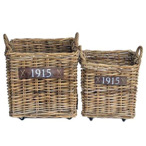 Haardmand Rotan Grijs Met Wielen set van 2, Sieraden, Tassen en Uiterlijk, Uiterlijk | Haarverzorging, Ophalen of Verzenden