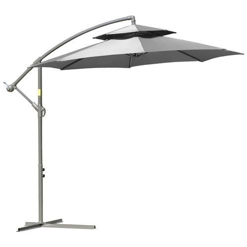 TRUUSK Parasol Hangparasol Ø2,67 X 2,45 M Krukasparasol Met, Tuin en Terras, Parasols, Nieuw, Verzenden