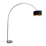 Booglamp zwart velours kap zwart met goud 50 cm - XXL, Huis en Inrichting, Lampen | Vloerlampen, Nieuw, Overige materialen, Modern