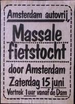 Poster over fietstocht voor een autovrij Amsterdam (Posters), Verzenden, Nieuw, Overige onderwerpen, Met lijst