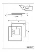 Trio Design Plafondlamp Via Messing Mat - 50x50x6.5cm -, Huis en Inrichting, Woonaccessoires | Overige, Verzenden, Nieuw