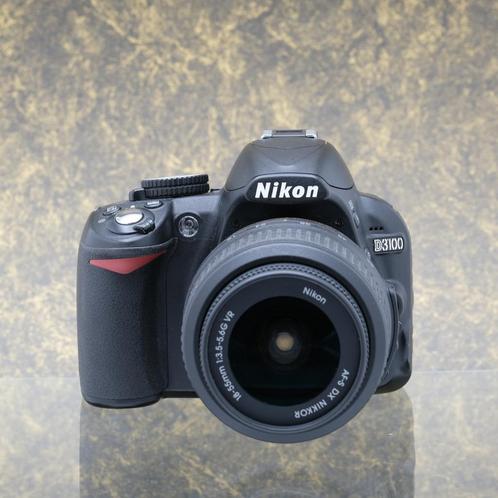 Nikon D3100 body + AF-S DX 18-55mm f/3.5-5.6 G - Tweedehands, Audio, Tv en Foto, Fotocamera's Digitaal, Geen optische zoom, Gebruikt
