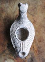 Byzantijns Terracotta Olielamp met decoratie - 105 mm