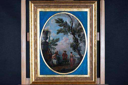 Duitse school (XIX) - Romantische Scene, Antiek en Kunst, Kunst | Schilderijen | Klassiek