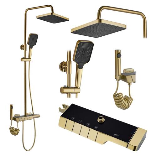 REA Thermostatische regendouche - geborsteld goud - 30 cm..., Doe-het-zelf en Verbouw, Sanitair, Nieuw, Ophalen of Verzenden