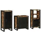 vidaXL Badkamermeubelset 3 pcs Multikleur Massief gerecycled, Huis en Inrichting, Badkamer | Badkamermeubels, Verzenden, Nieuw