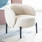 *WOONWINKEL* By-Boo Oasis Beige Fauteuil Met Ronde Rugleunin, Verzenden, Nieuw, Stof