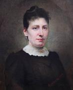 Armand Laroche (1826-1903) - Portrait einer Dame, Antiek en Kunst