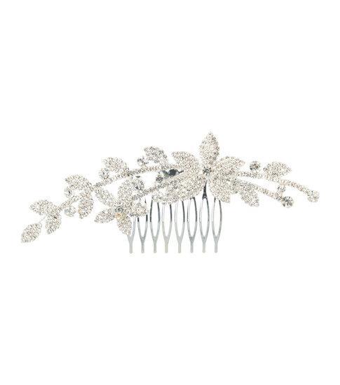Sierkam Metaal Flower Strass Steentjes 13cm Zilver, Sieraden, Tassen en Uiterlijk, Uiterlijk | Haarverzorging, Verzenden