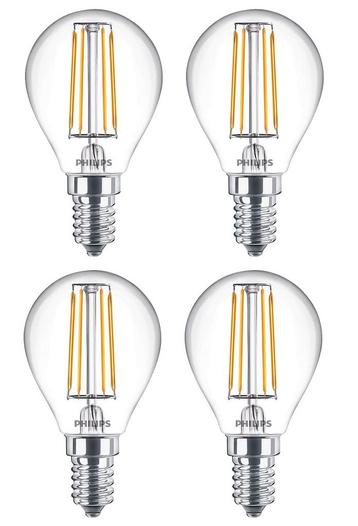 4 stuks Philips LED kogellamp E14 4.3W 470lm 2700K Helder... beschikbaar voor biedingen