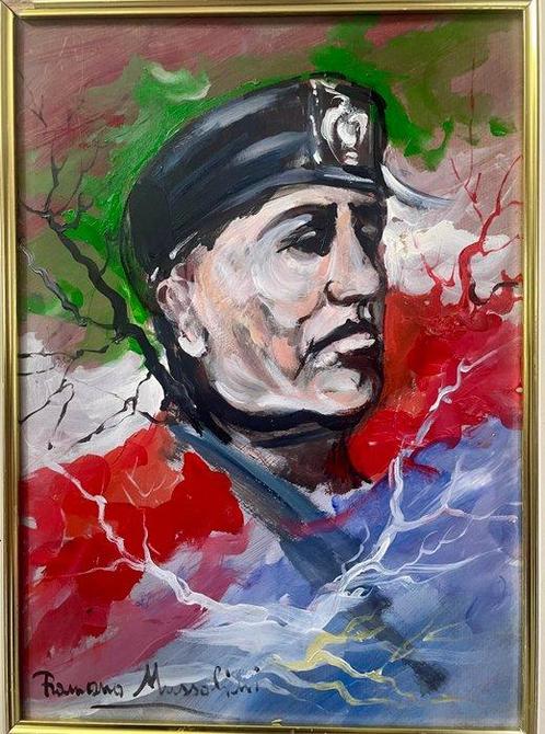 Romano Mussolini (1927-2006) - Il Babbo in Tricolore, Antiek en Kunst, Kunst | Schilderijen | Klassiek