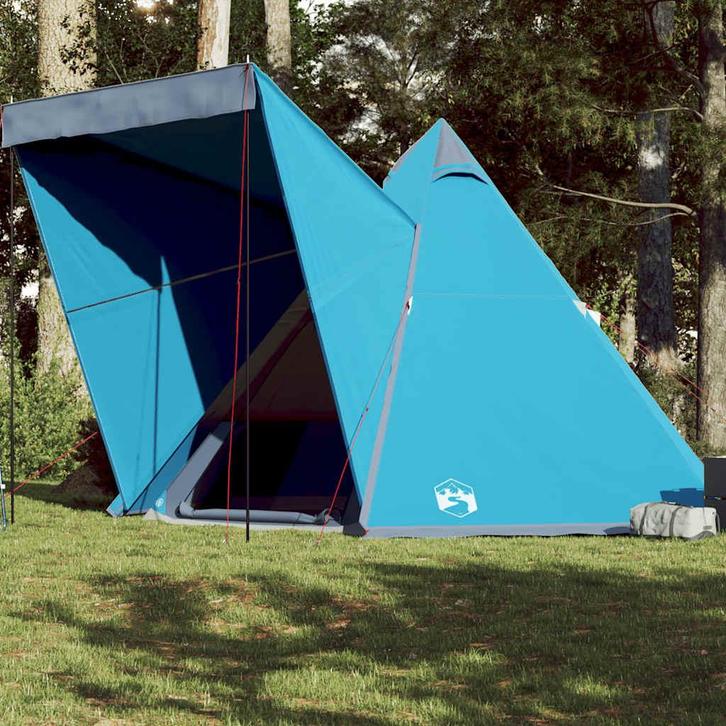 vidaXL Tipitent 6-persoons waterdicht blauw, Caravans en Kamperen, Tenten, Nieuw, tot en met 2, Verzenden