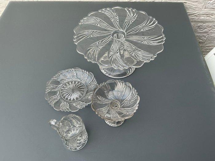 Val Saint Lambert - René Delvenne - Dessertservies (4) -, Antiek en Kunst, Antiek | Meubels | Tafels