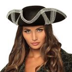 Piratenhoed Zwart Zilver, Verzenden, Nieuw