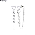 Zilveren triangel ketting studs, Verzenden, Nieuw, Zilver