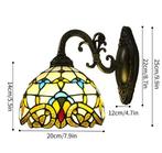 Tiffany Wandlamp Glas-in-Lood – Vintage Glas en Metaal 25cm, Verzenden, Nieuw