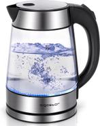 Aigostar Glazen LED Waterkoker - Retro - 1,7L - 2200W - RVS, Huis en Inrichting, Verzenden, Nieuw