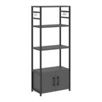 Keukenkast Arhuni 139x56x30 cm zwart en antraciet [en.casa], Verzenden, Nieuw