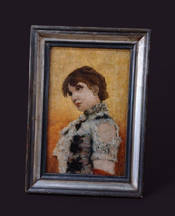 Scuola veneta (XIX) - Ritratto di Eleonora Duse, Antiek en Kunst, Kunst | Schilderijen | Klassiek