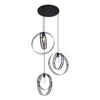 Design hanglamp zwart rond 3-lichts - Indu, Nieuw, Metaal, Design, 75 cm of meer