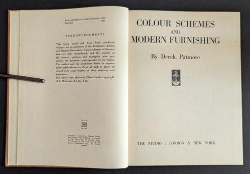 Derek Patmore - Colour Schemes and Modern Furnishing - 1947, Antiek en Kunst, Kunst | Designobjecten