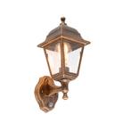 Antieke wandlamp goud IP44 met bewegingsmelder - Capital, Tuin en Terras, Buitenverlichting, Nieuw, Kunststof, Minder dan 50 watt