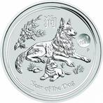 Lunar II - Year of the Dog - 1 oz 2018, Verzenden, Losse munt, Zilver