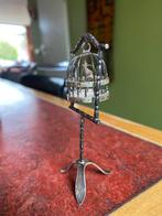 Miniatuur figuur - Vogel in kooi op standaard - .835 zilver