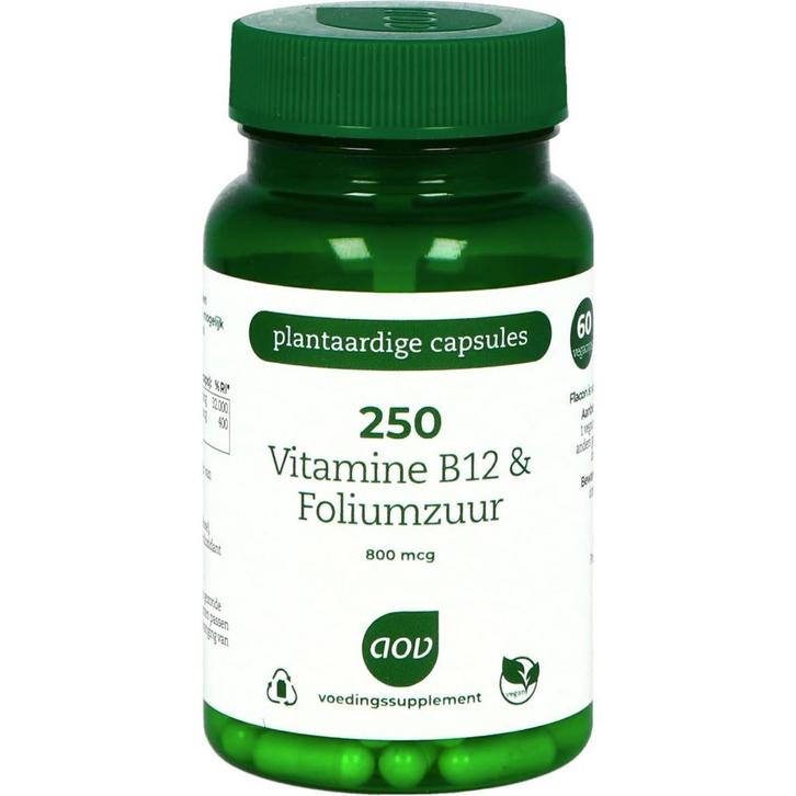 AOV 250 Vitamine B12 & Foliumzuur - 60 Vegetarische capsules, Sport en Fitness, Gezondheidsproducten en Wellness, Verzenden