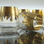 Drinkservies (6) - 24 kt goud - Handgeschilderd glas met