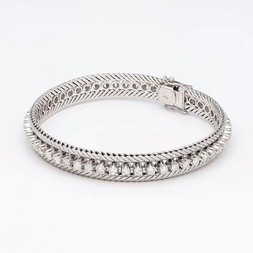 Armband - 18 karaat Witgoud - 2.65ct. tw. Diamant, Sieraden, Tassen en Uiterlijk, Armbanden
