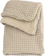 Meyco Baby Wafel Teddy ledikant deken - sand - 100x150cm, Huis en Inrichting, Verzenden, Nieuw