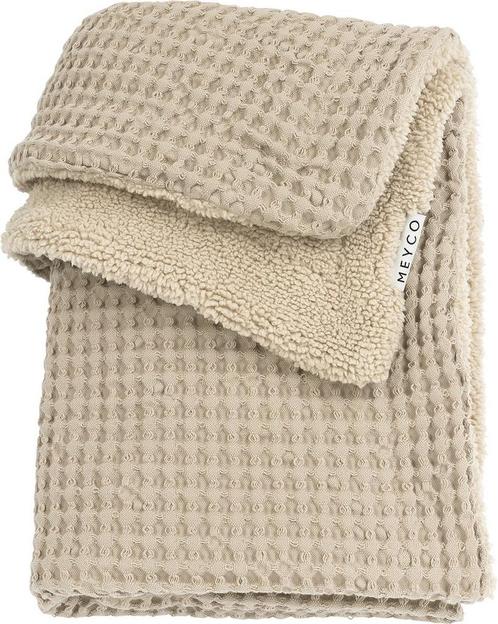 Meyco Baby Wafel Teddy ledikant deken - sand - 100x150cm, Huis en Inrichting, Slaapkamer | Matrassen en Bedbodems, Verzenden