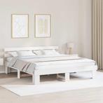 vidaXL Bedframe met hoofdeinde Wit 180 x 200 cm Massief, Huis en Inrichting, Slaapkamer | Bedden, Verzenden, Nieuw, Wit, Hout