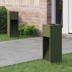 vidaXL Zonne LED Padverlichting 2 pcs Olijf Groen, Verzenden, Nieuw